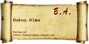 Bakos Alma névjegykártya